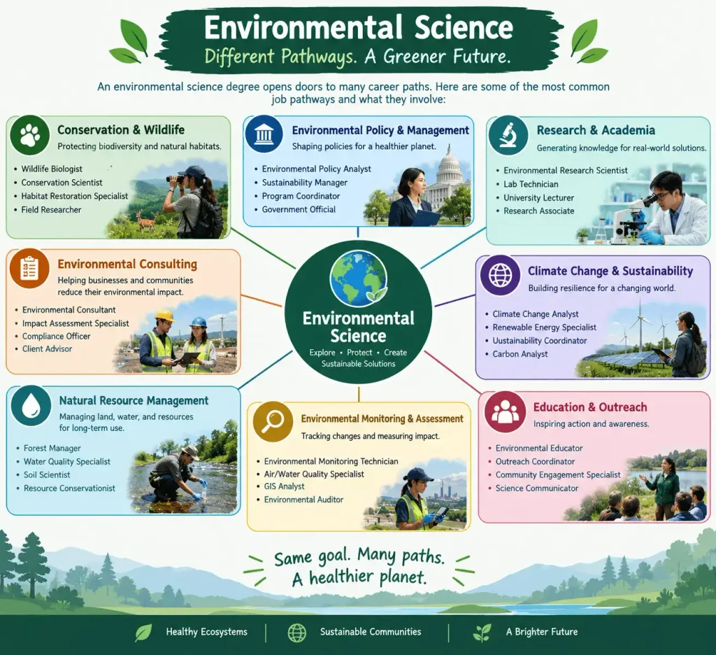 career pathways to explore related to Environmental Science